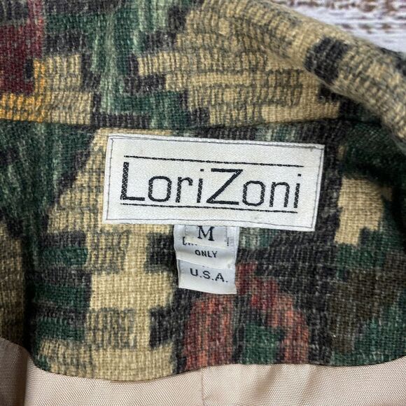 Lori Zoni Vintage Aztec Western Studded Short‎ Crop Blazer Jacket Size Medium - Picture 3 of 8